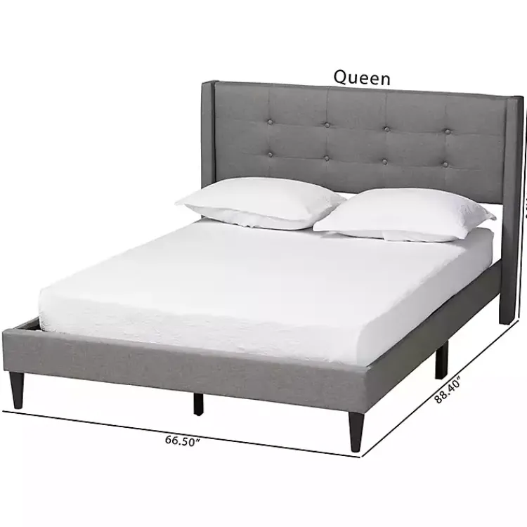 Kirklands Home Amala Button Tufted Queen Bed Frame Gray