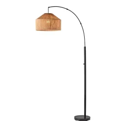 Kirklands Home Amalfi Natural Rope Shade Arch Floor Lamp Brown New