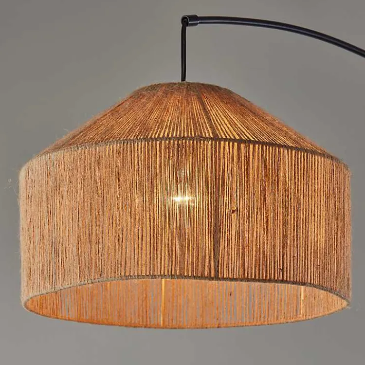 Kirklands Home Amalfi Natural Rope Shade Arch Floor Lamp Brown New