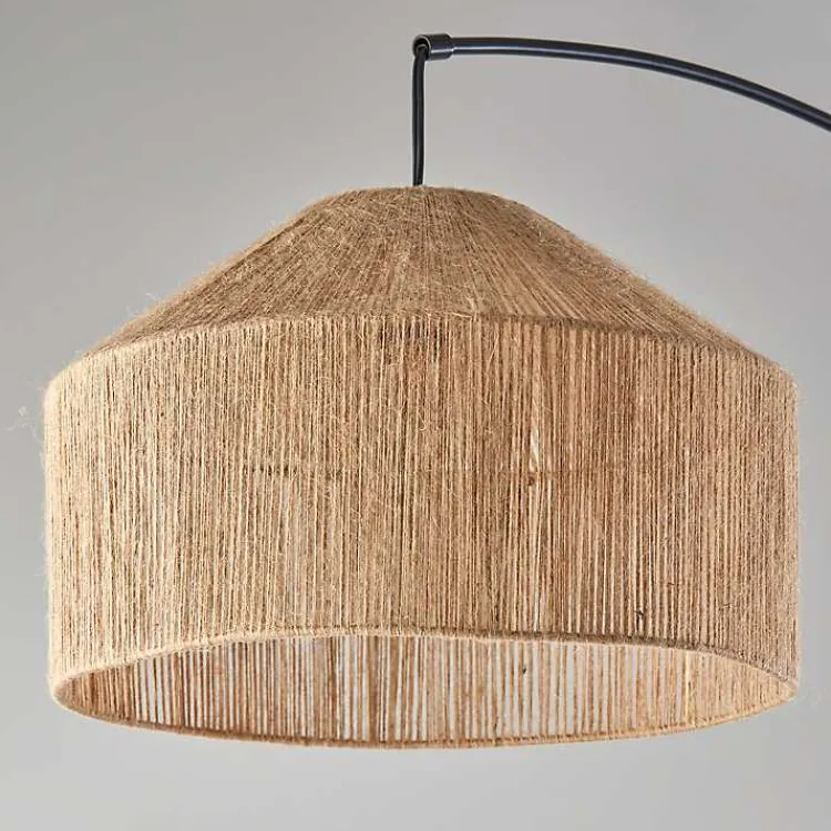 Kirklands Home Amalfi Natural Rope Shade Arch Floor Lamp Brown New