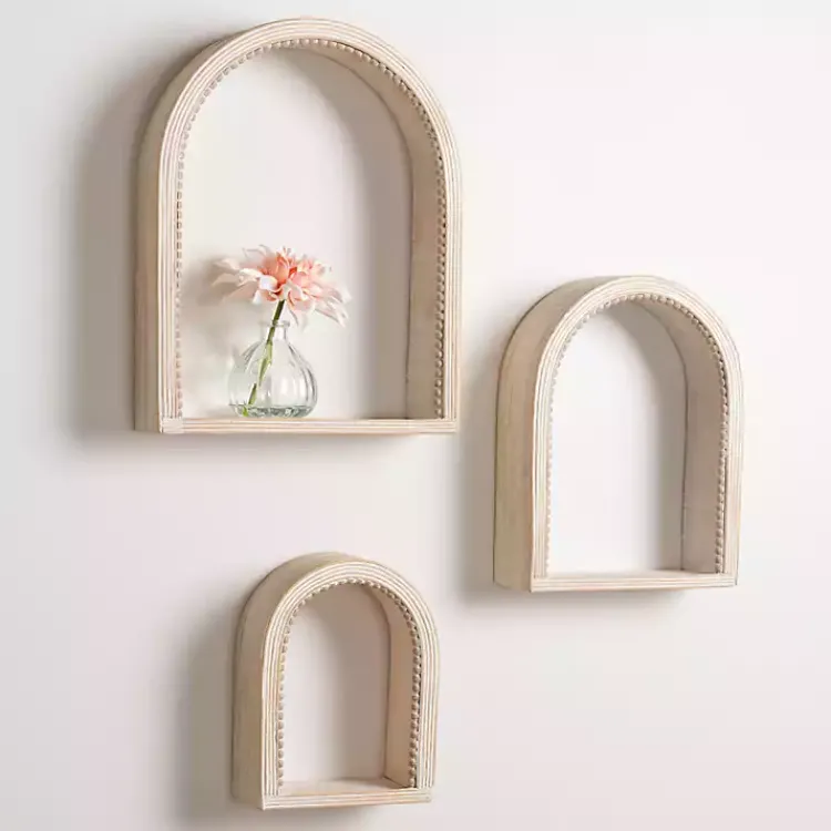 Kirklands Home Amalie Beaded Arch Shelves, Set of 3 Hot