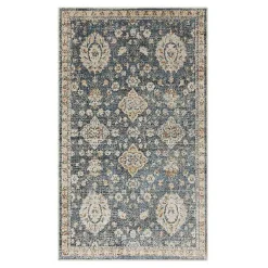 Kirklands Home Amanda Anthracite Washable Area Rug, 9x6 Blue Sale