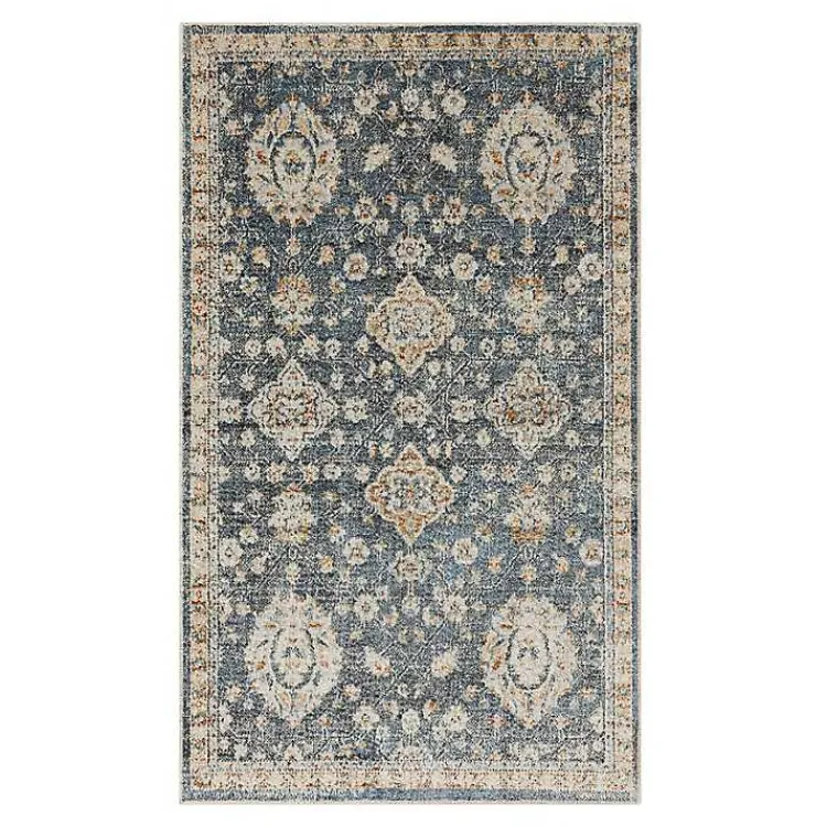Kirklands Home Amanda Anthracite Washable Area Rug, 9x6 Blue Sale