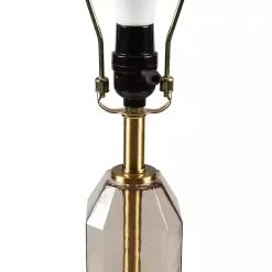 Kirklands Home Amber Faceted Glass Table Lamp Brown