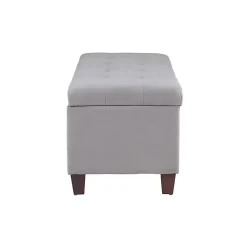 Kirklands Home Amelia Tufted Shoe Storage Ottoman Bench Gray Sale