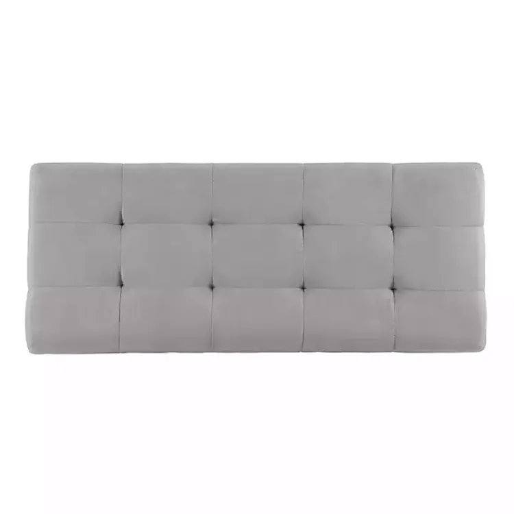 Kirklands Home Amelia Tufted Shoe Storage Ottoman Bench Gray Sale