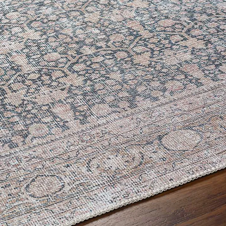 Kirklands Home Amelie Black Traditional Washable Area Rug, 6x9 Clearance