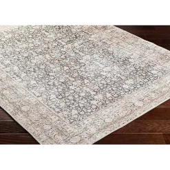 Kirklands Home Amelie Black Traditional Washable Area Rug, 6x9 Clearance