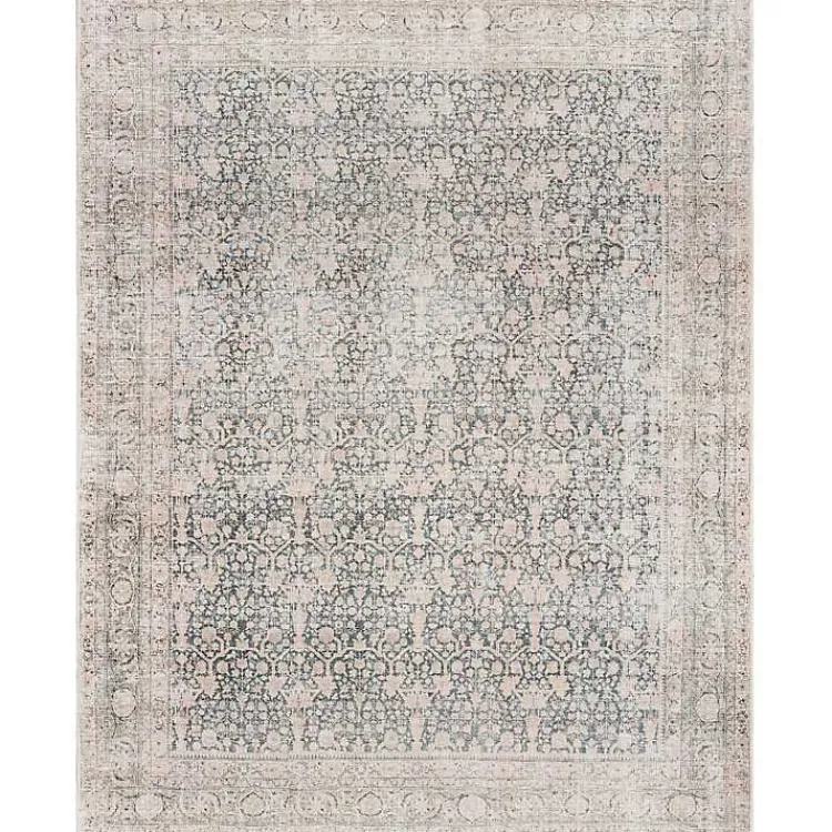Kirklands Home Amelie Black Traditional Washable Area Rug, 7x10 New