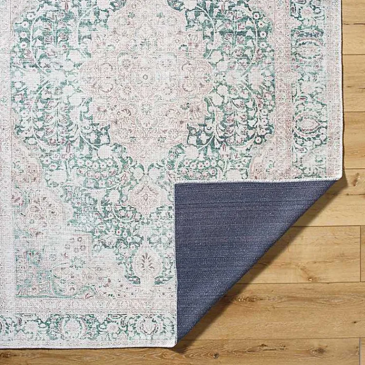Kirklands Home Amelie Green Traditional Washable Area Rug, 8x12 Outlet