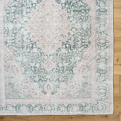 Kirklands Home Amelie Green Traditional Washable Area Rug, 8x12 Outlet