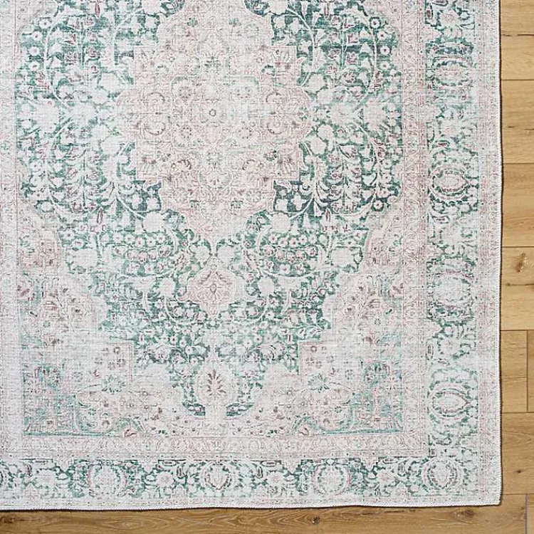 Kirklands Home Amelie Green Traditional Washable Area Rug, 8x12 Outlet