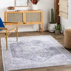 Kirklands Home Amelie Navy Blue Classic Washable Area Rug, 5x7 Online
