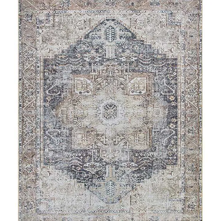 Kirklands Home Amelie Navy Blue Classic Washable Area Rug, 8x12 Outlet