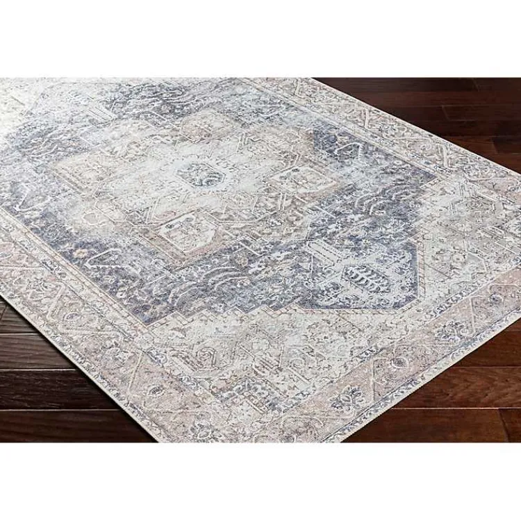 Kirklands Home Amelie Navy Blue Classic Washable Area Rug, 8x12 Outlet