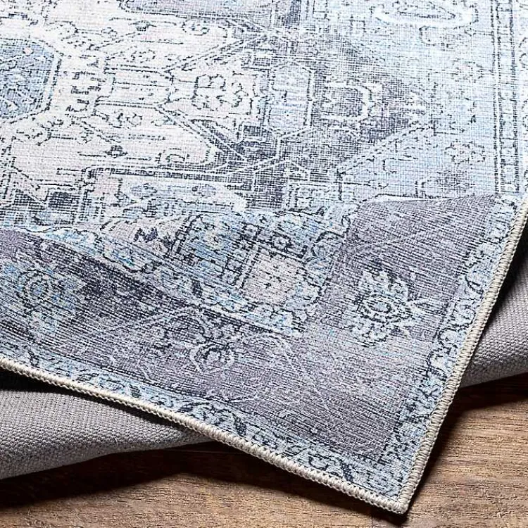 Kirklands Home Amelie Silver Classic Washable Area Rug, 5x7 Blue Outlet