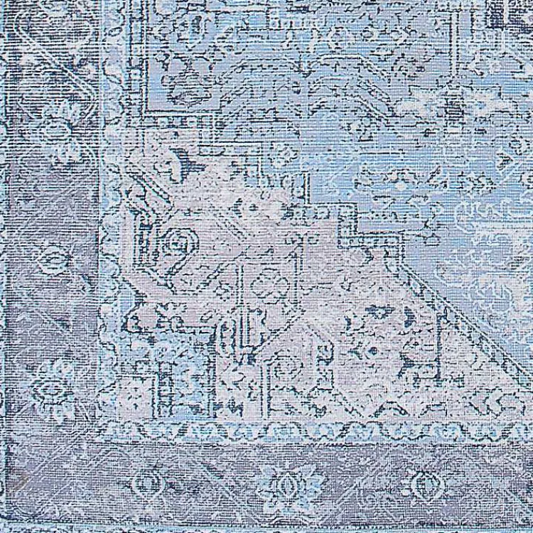 Kirklands Home Amelie Silver Classic Washable Area Rug, 5x7 Blue Outlet