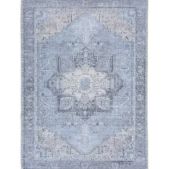 Kirklands Home Amelie Silver Classic Washable Area Rug, 6x9 Blue Sale