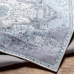 Kirklands Home Amelie Silver Classic Washable Area Rug, 7x10 Blue Sale