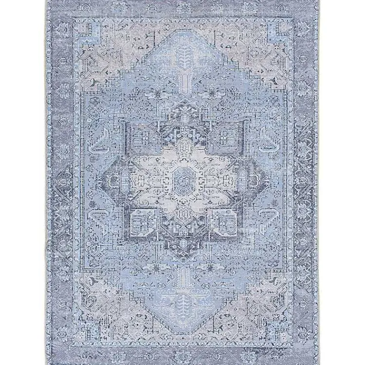 Kirklands Home Amelie Silver Classic Washable Area Rug, 8x12 Blue Sale