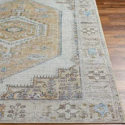 Kirklands Home Amelie Yellow Traditional Washable Area Rug, 7x10 Clearance