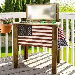 Kirklands Home American Flag Cooler Multi New