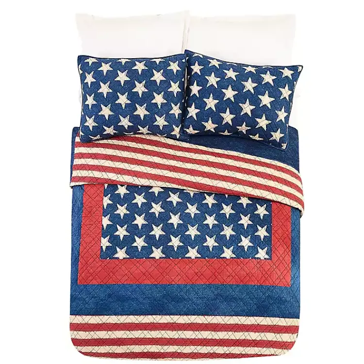 Kirklands Home Americana Patch 3-pc. Full/Queen Quilt Set Sale