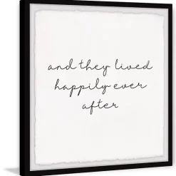 Kirklands Home And They Lived Happily Framed Art Print White Sale