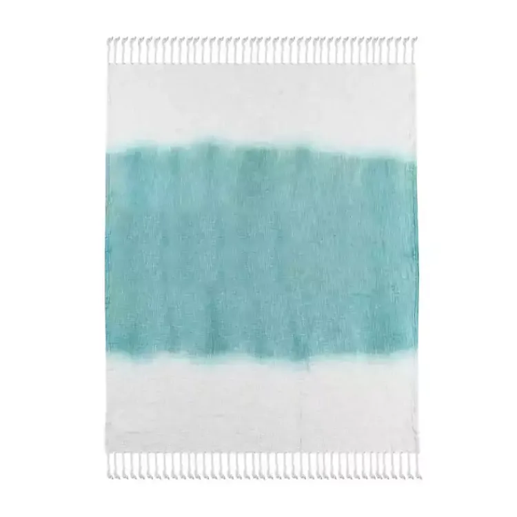 Blankets & Throws>Kirklands Home Angel Blue Shibori Slab Fringe Throw