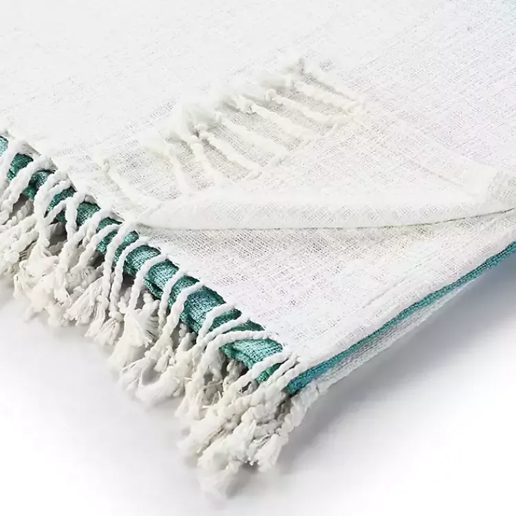 Blankets & Throws>Kirklands Home Angel Blue Shibori Slab Fringe Throw