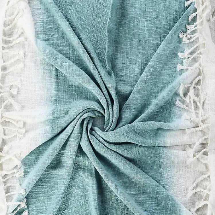 Blankets & Throws>Kirklands Home Angel Blue Shibori Slab Fringe Throw
