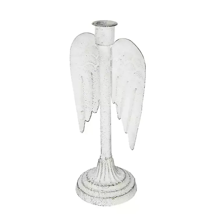Christmas Decorations>Kirklands Home Angel Wing Taper Candle Holders, Set of 2 White