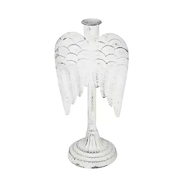 Christmas Decorations>Kirklands Home Angel Wing Taper Candle Holders, Set of 2 White