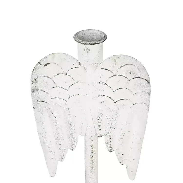 Christmas Decorations>Kirklands Home Angel Wing Taper Candle Holders, Set of 2 White