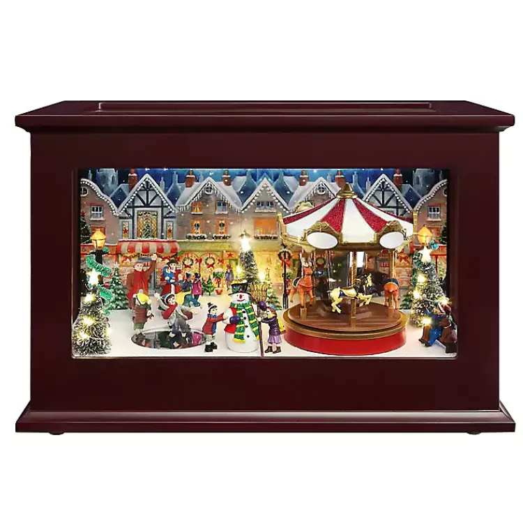 Christmas Decorations>Kirklands Home Animated Musical Heirloom Music Box