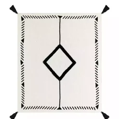Blankets & Throws>Kirklands Home Anna Black And White Diamond Throw