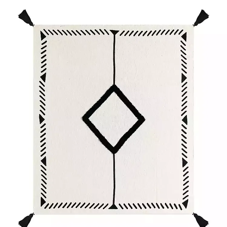 Blankets & Throws>Kirklands Home Anna Black And White Diamond Throw