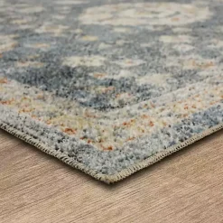 Kirklands Home Anthracite Granary Floral Area Rug, 8x10 Blue