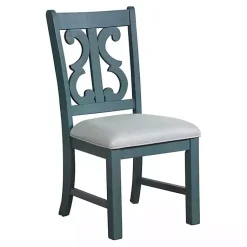 Kirklands Home Antique Blue Upholstered Dining Chairs, Set of 2 Online