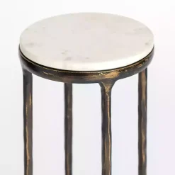 Kirklands Home Antique Brass & Marble Cocktail Table White Clearance