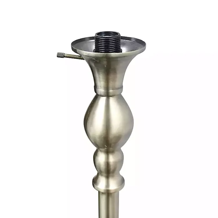 Kirklands Home Antique Brass and Marbleized Glass Torchiere Gray Discount