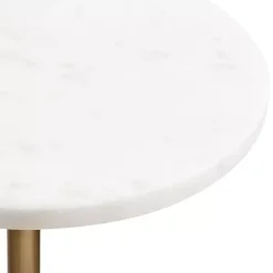 Kirklands Home Antique Brass and Marble Adjustable Table White Outlet