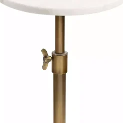 Kirklands Home Antique Brass and Marble Adjustable Table White Outlet