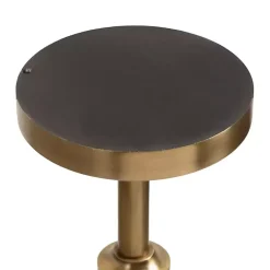 Kirklands Home Antique Brass and Marble Adjustable Table White Outlet