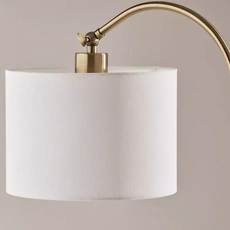 Kirklands Home Antique Brass Arc Floor Lamp White Outlet