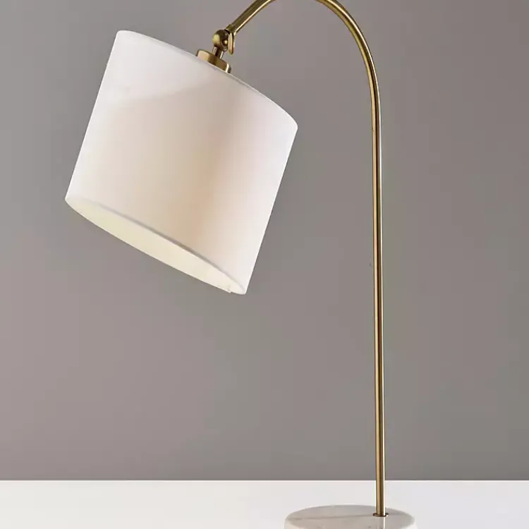 Kirklands Home Antique Brass Arc Table Lamp White Hot