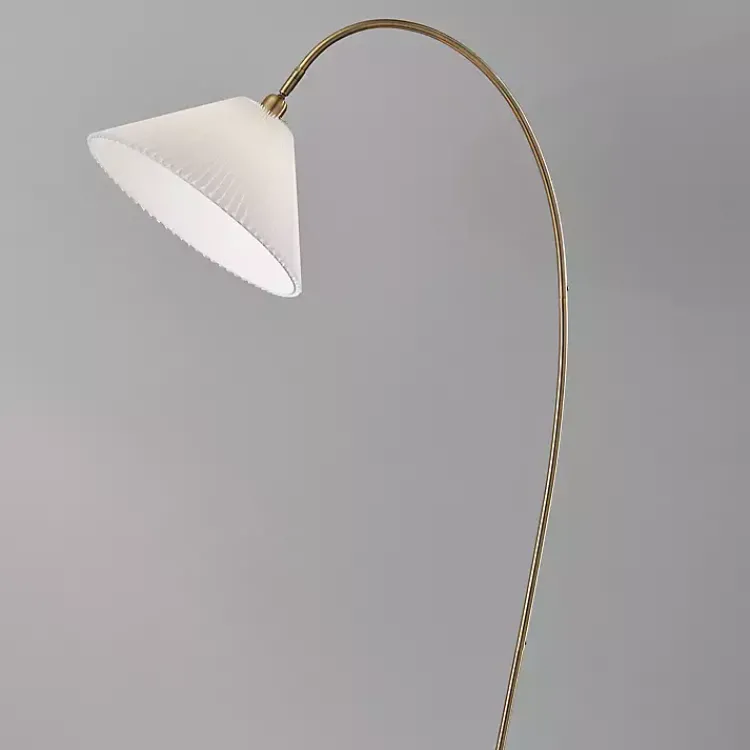 Kirklands Home Antique Brass Curved Arch Floor Lamp White Outlet