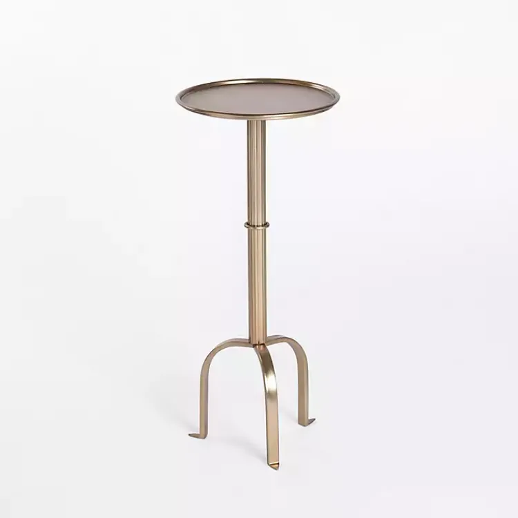 Kirklands Home Antique Brass Metal Tripod Cocktail Table Gold