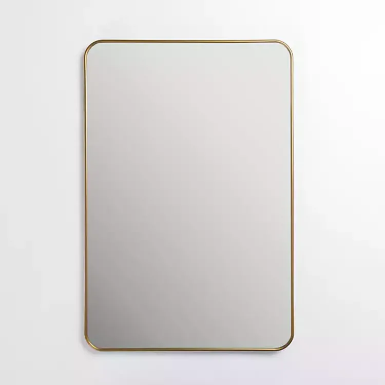 Kirklands Home Antique Brass Nouveau Linear Curved Corner Mirror Gold Hot