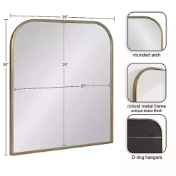 Kirklands Home Antique Brass Wide Arch Wall Mirror Gold Best